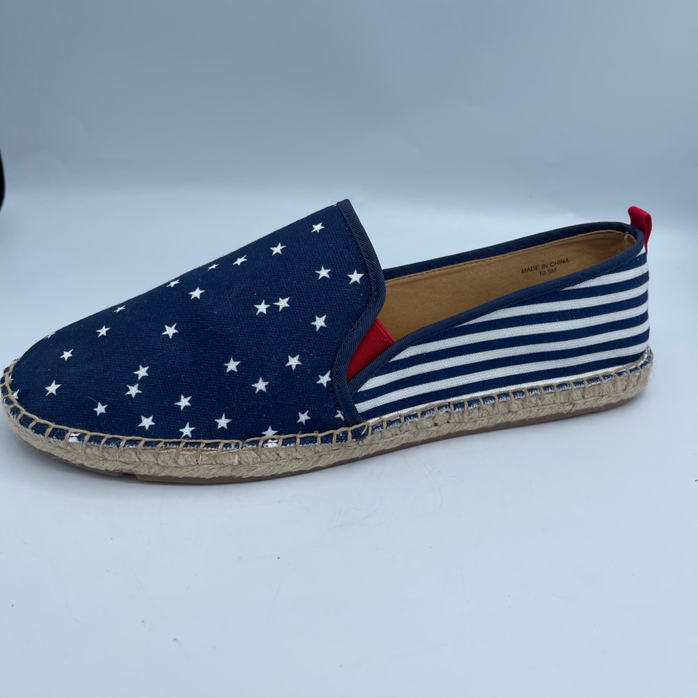 Talbots Izzy Star Printed cotton Espadrille shoes women size 10.5